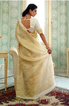 Cream Silk Woven Kanjivaram Saree