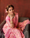 Pink Silk Woven Kanjivaram Saree