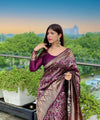 Purple Palkhi Silk Woven Kanjivaram Saree
