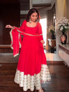 NEHA RED PREMIUM ANARKALI SUIT SET