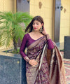 Purple Palkhi Silk Woven Kanjivaram Saree