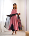 Trending Onion Pink Pure Georgette Anarkali Gown