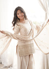 Royal Ivory Punjabi Suit with Embellished Dupatta