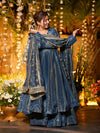 Starfall Blue Wedding Wear Anarkali Suit Set