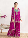 Multi Colored Heavy Embroidery Work Sharara Suit Set