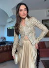 Zareen Indo-Western Jacket Set with Mirror Work & Embroidery