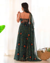 Lizza Green Bandhani Floral Pure Chiffon Anarkali Gown
