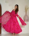 Bandhej Rani Soft Chiffon Forest Designer Anarkali Gown