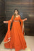 Zenisha orange anarkali suit set