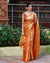 Orange Jal Silk Woven Kanjivaram Saree