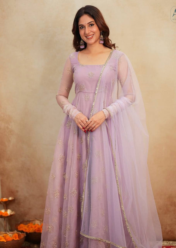 Aaira Light Purple Anarkali Suit Set