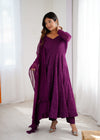 Wine Embroidery Heavy Fox Georgette Anarkali Gown