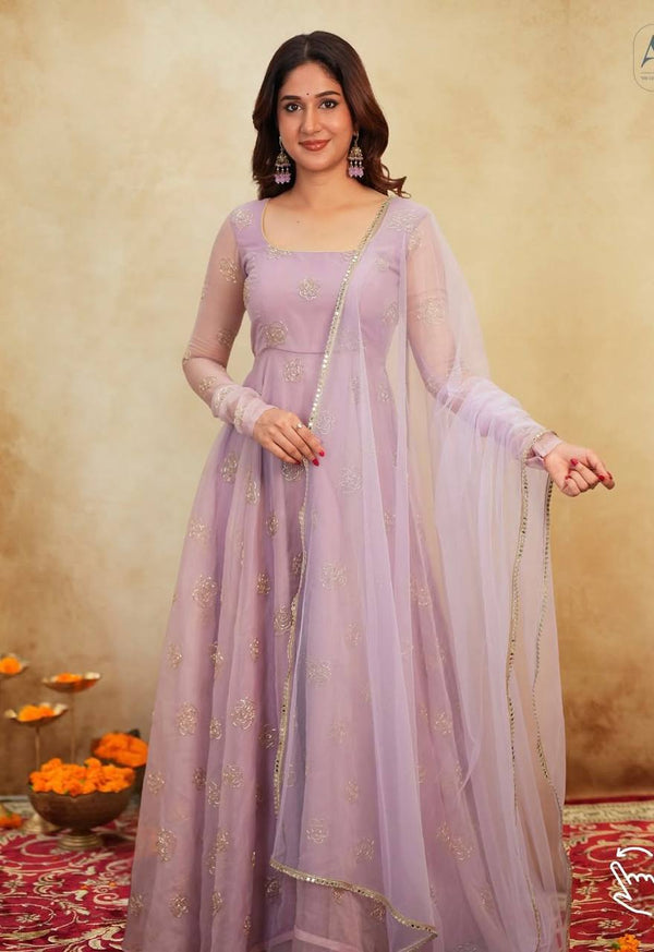 Aaira Light Purple Anarkali Suit Set