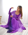 Trending Purple Pure Georgette Anarkali Gown