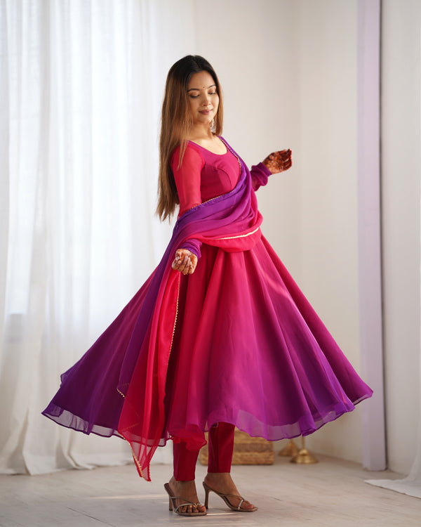 Trending Dark Pink Pure Georgette Anarkali