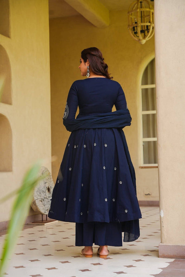 Siya Designer Navy Blue Ethnic Anarkali Suit Set