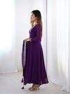 Suri Purple Embroidery Pure Georgette Anarkali Gown
