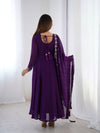 Suri Purple Embroidery Pure Georgette Anarkali Gown