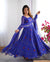 Bandhej Blue Soft Chiffon Forest Designer Anarkali Gown