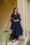 Siya Designer Navy Blue Ethnic Anarkali Suit Set