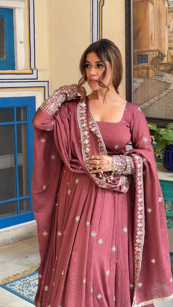 Meera Pink Stylish and designer Anarkali Suit Set