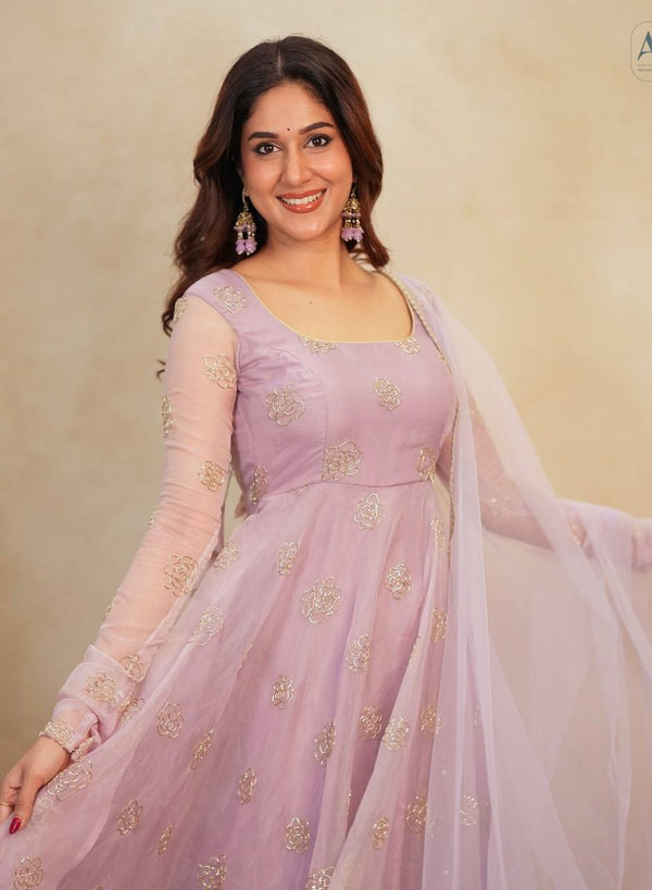 Aaira Light Purple Anarkali Suit Set