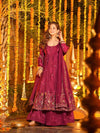 Pink Starfall Wedding Wear Stylish Anarkali Suit Set