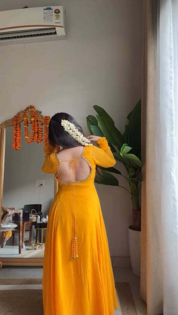 Yellow Elegance Designer Anarkali Suit Set