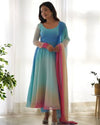 Light Pestle Rainbow Colored Heavy Fox Georgette Anarkali Gown