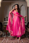 Pink Pure Soft Gorgette Anarkali Suit Set
