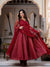 Sunshine Maroon Jacquard Anarkali Suit Set with Dupatta