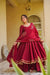 Elegant Flared Anarkali Suit with Embroidered Dupatta
