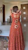 Royal Red Anarkali Dress with Elegant Dupatta Set