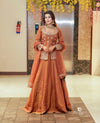 Orange Luxurious Ethnic Lengha Suit Set with Exquisite Embroidery Work