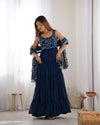 Saloni Blue Georgette Designer Anarkali Gown