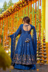 Zivara Blue Wedding Wear Embroidered Anarkali Suit Set