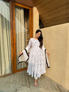 Classic Ivory Floral Anarkali with Dupatta