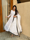 Classic Ivory Floral Anarkali with Dupatta