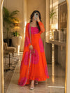 Graceful Purple And OrangeFlared Ethnic Suit Set