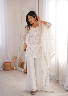 Designer Teal Ethnic Suit Set with Intricate Embroidery