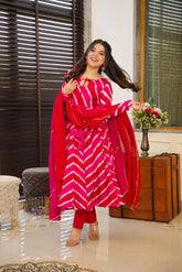 Pink Colored Real Heavy Printed Work Gown Set SC 140