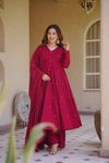 Meher Red And Pink Designer Anarkali Kurta Palazzo Suit Set