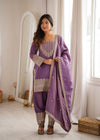 Traditional Sage Embroidered Punjabi Suit Set