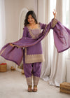 Traditional Sage Embroidered Punjabi Suit Set