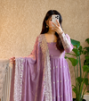 Diya Lavender Purple Embroidered Anarkali Suit Set with Designer Dupatta