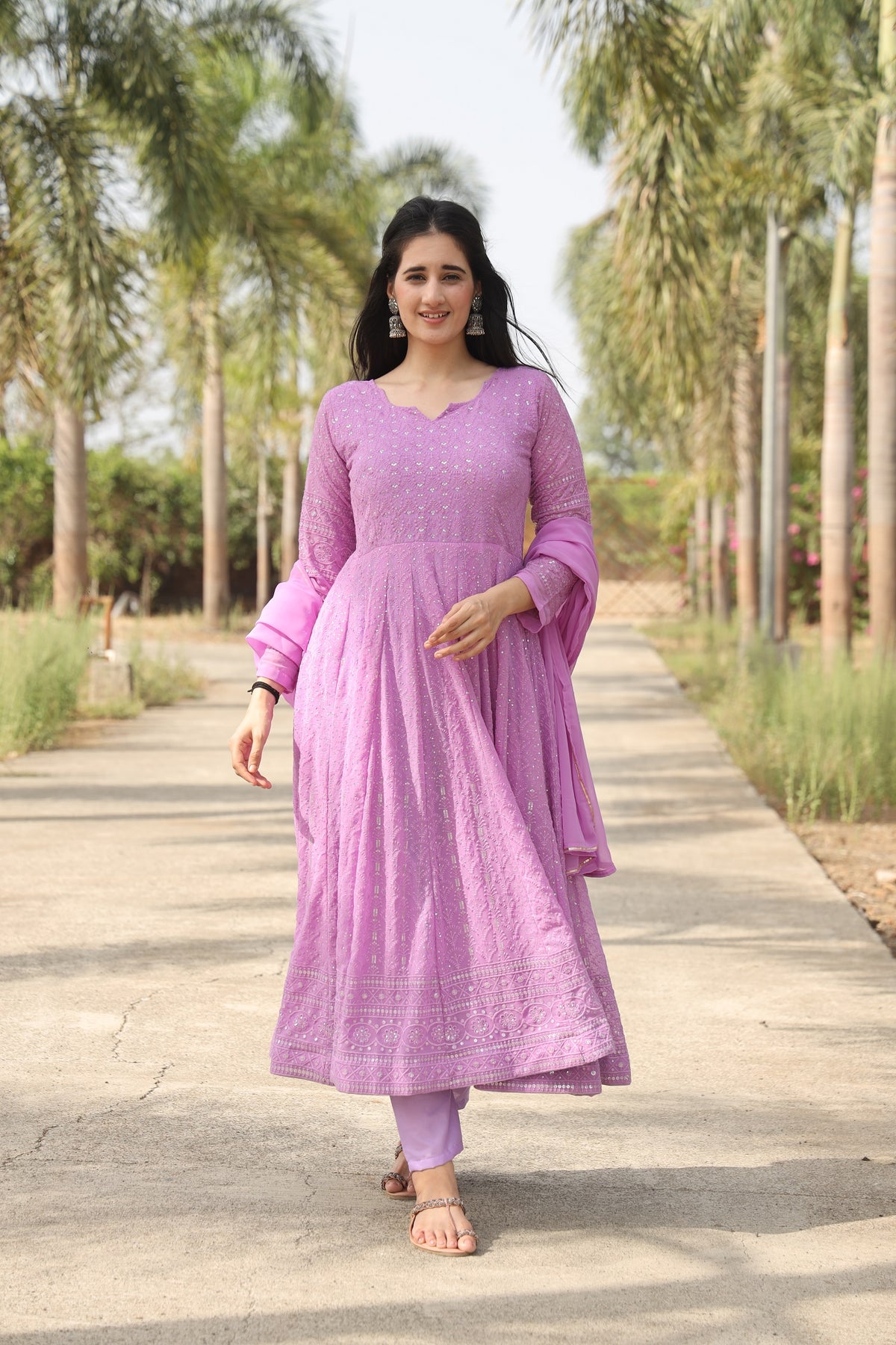 AADHYA PURPLE ANARKALI SUIT SET SC 01