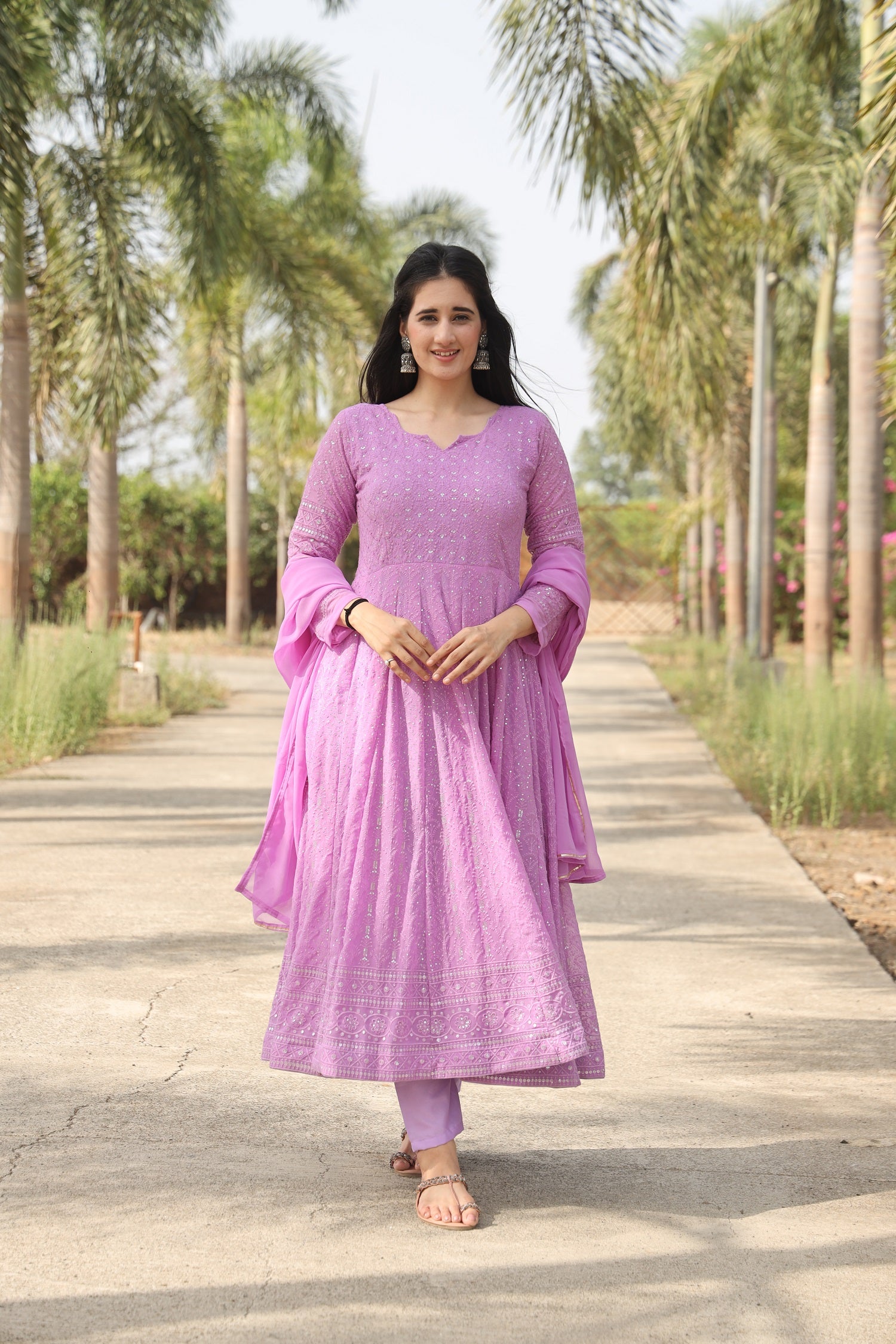 AADHYA PURPLE ANARKALI SUIT SET SC 01