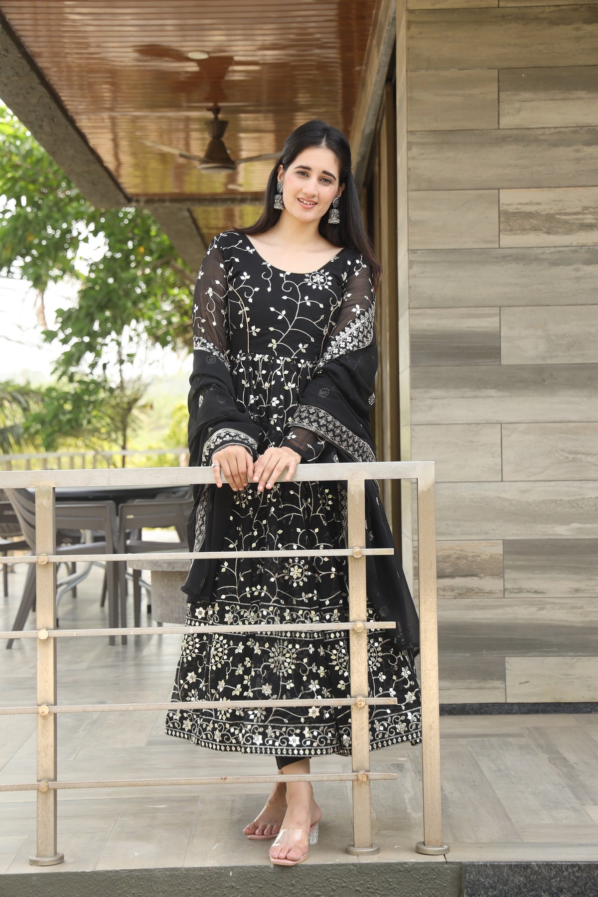 DAMINI'S BLACK COLOURED ANARKALI SUIT SET SC 03