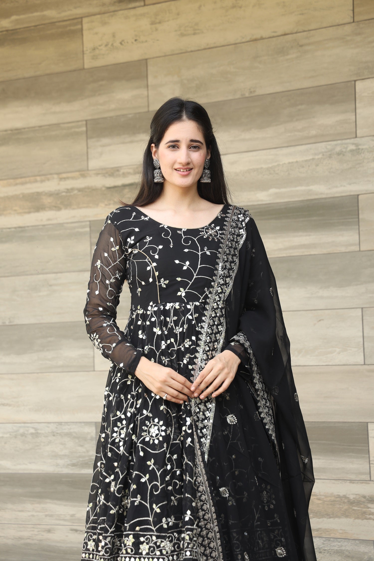 DAMINI'S BLACK COLOURED ANARKALI SUIT SET SC 03