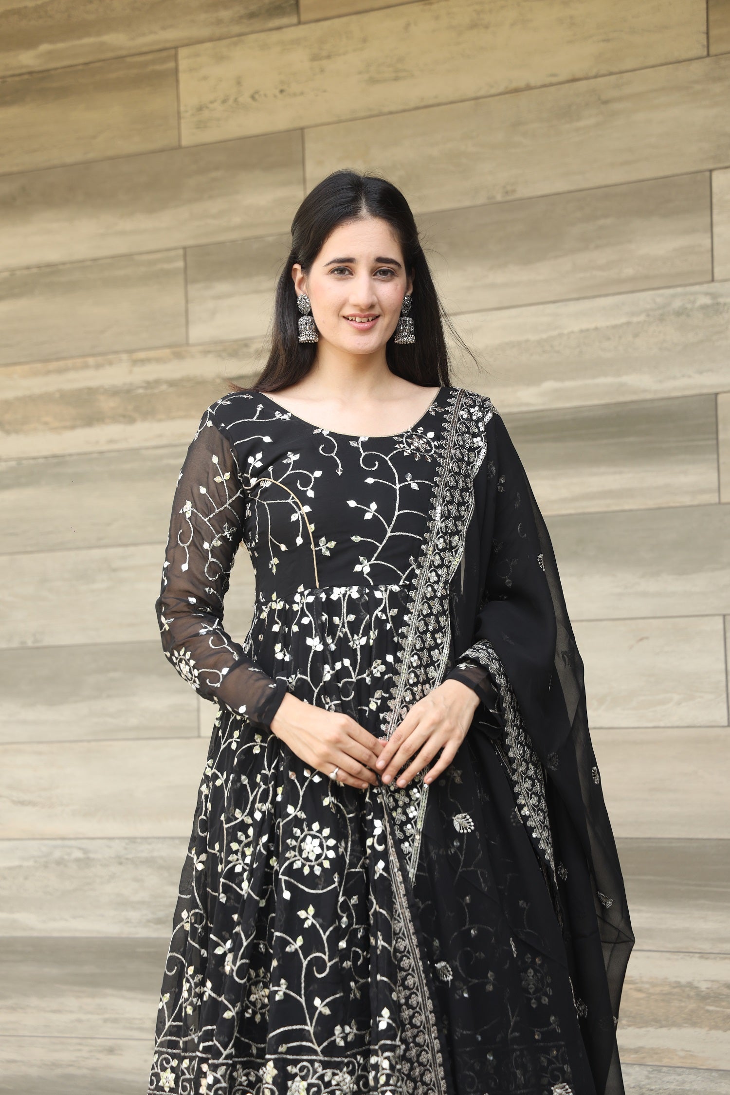 DAMINI'S BLACK COLOURED ANARKALI SUIT SET SC 03